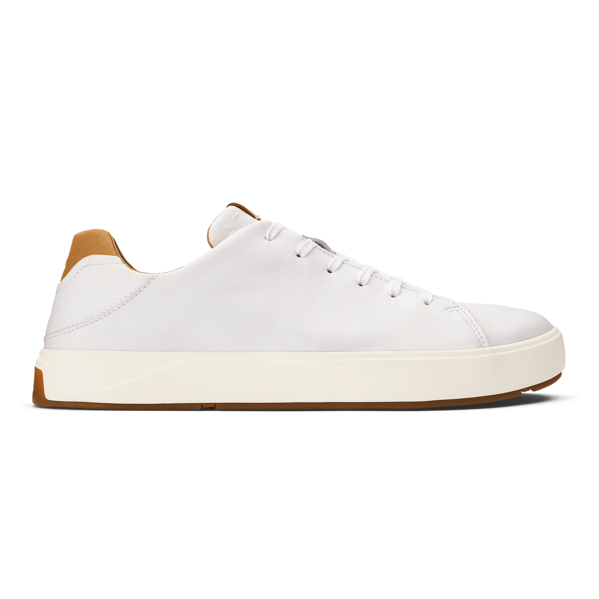 OluKai Top Pick | Lae‘ahi Lī ‘Ili Men's Leather Sneakers - Bright White