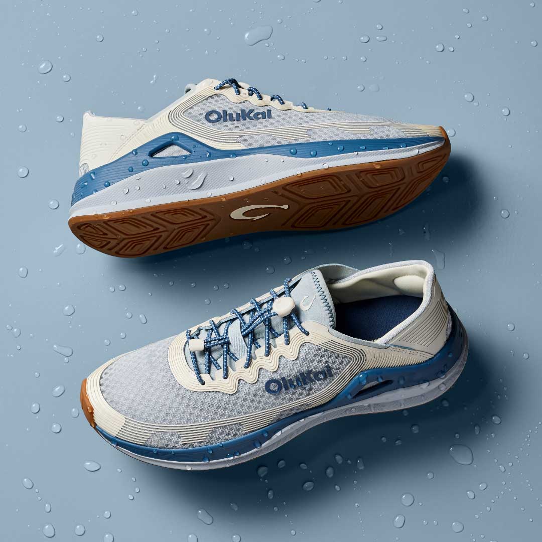 OluKai Great Value | ‘Ahi Men’s Water Boat Shoes - Blue Pearl / White Sand