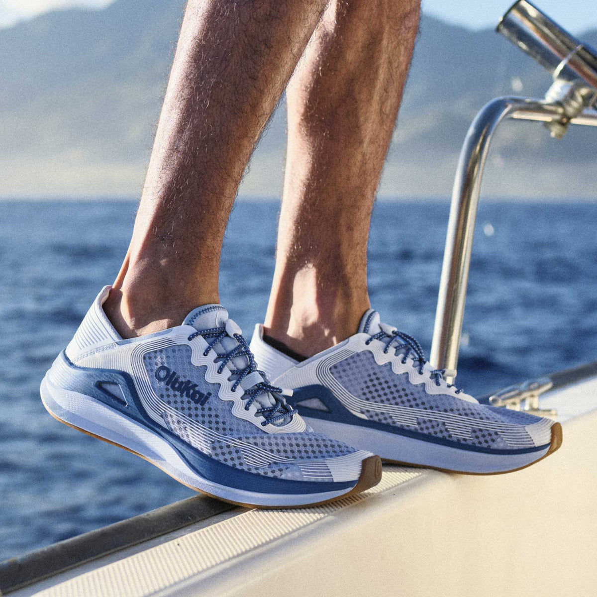 OluKai Great Value | ‘Ahi Men’s Water Boat Shoes - Blue Pearl / White Sand