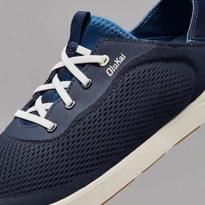 OluKai Featured | Moku Pae Men's Boat Shoes - Trench Blue / Off White