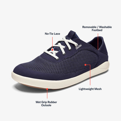 OluKai Featured | Moku Pae Men's Boat Shoes - Trench Blue / Off White
