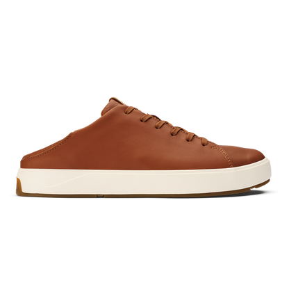 OluKai Popular | Lae‘ahi Lī ‘Ili Men's Leather Sneakers - Kukui Brown