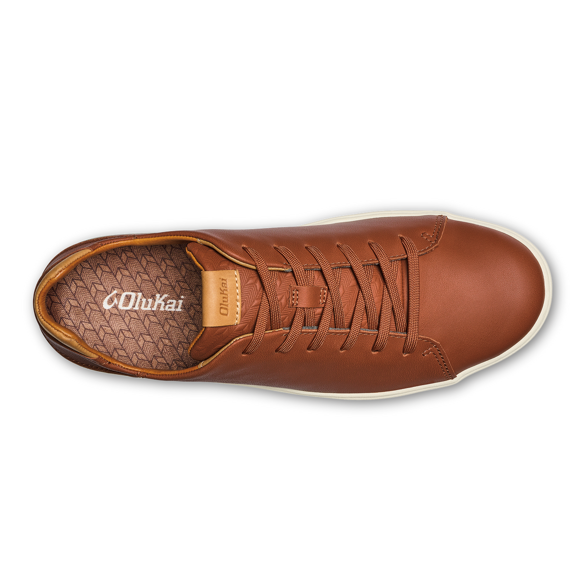 OluKai Popular | Lae‘ahi Lī ‘Ili Men's Leather Sneakers - Kukui Brown