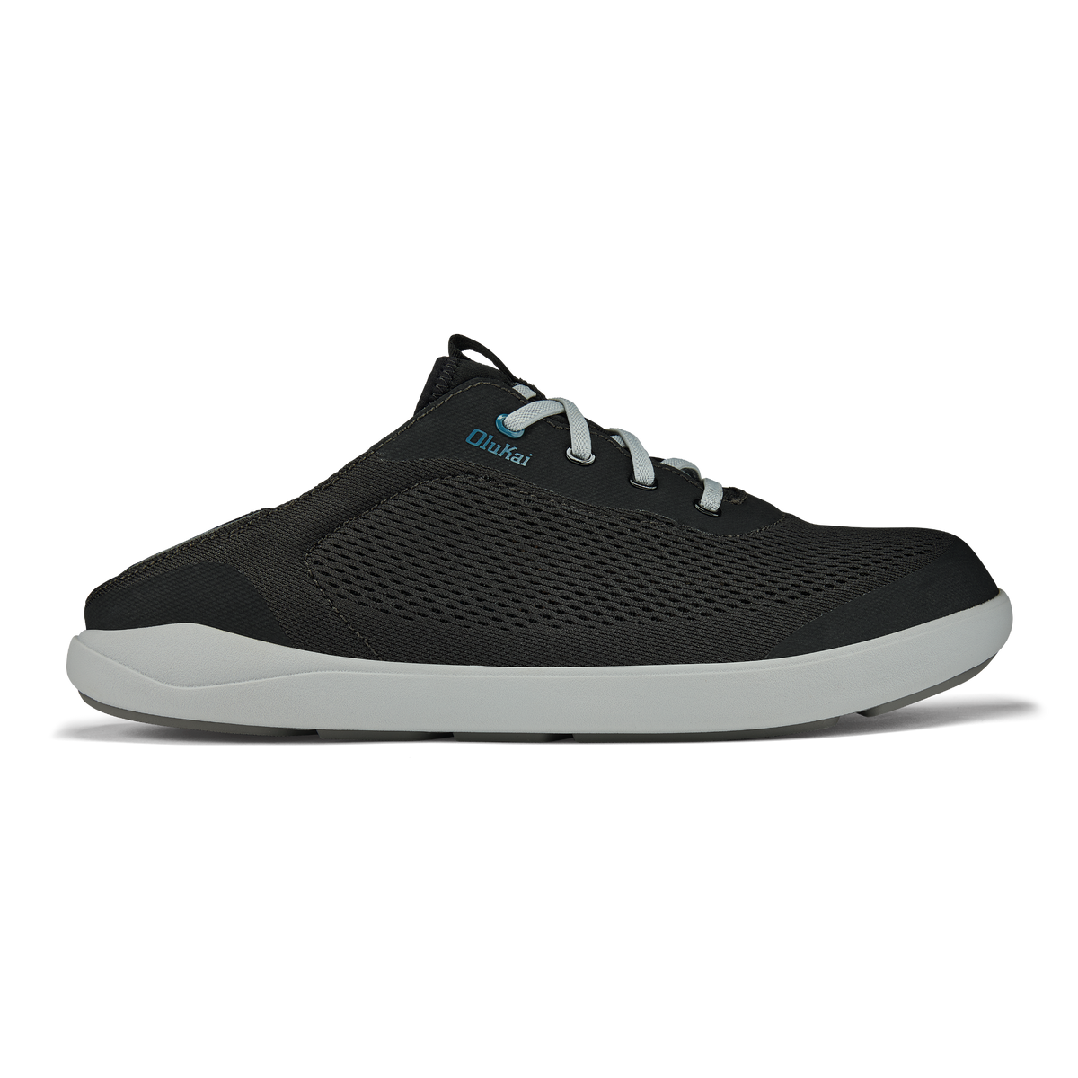 OluKai Special Offer | Moku Pae Men's Boat Shoes - Black / Blue Coral