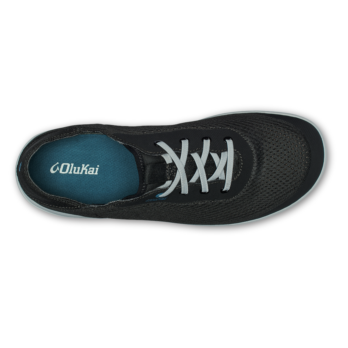 OluKai Special Offer | Moku Pae Men's Boat Shoes - Black / Blue Coral