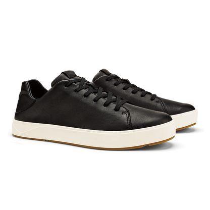 OluKai Discount | Lae‘ahi Lī ‘Ili Men's Leather Sneakers - Onyx