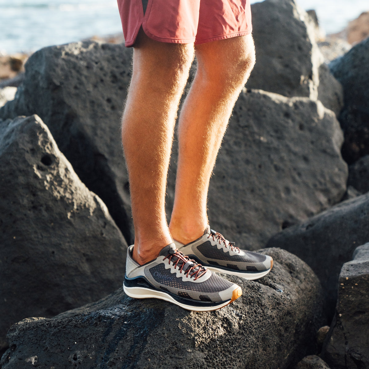 OluKai Discount | ‘Ahi Men’s Water Boat Shoes - Rock / Ash