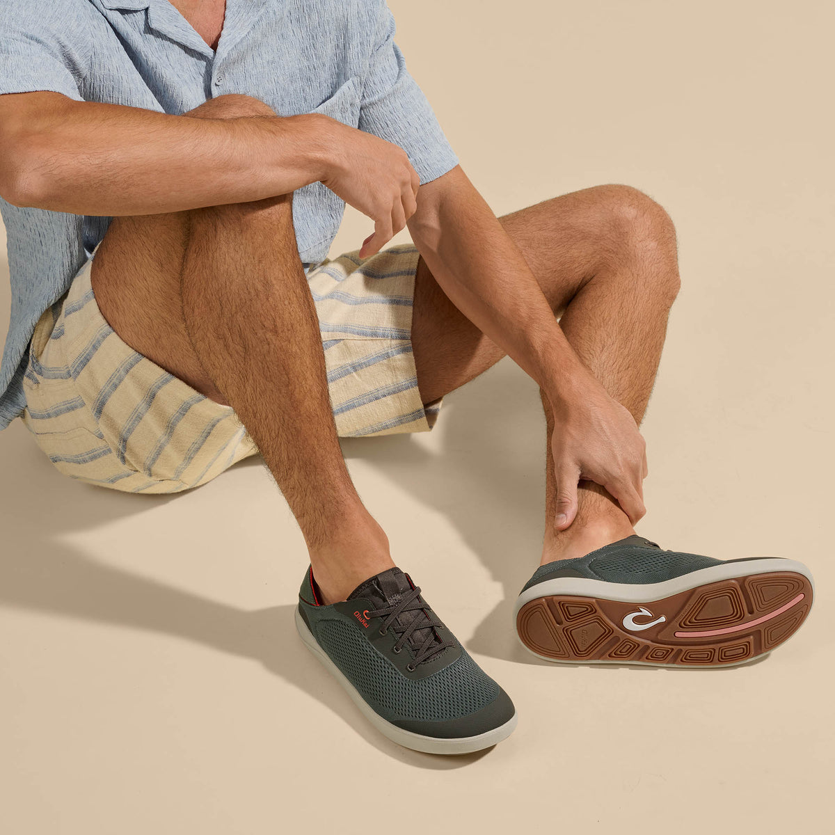 OluKai Featured | Moku Pae Men's Boat Shoes - Island Salt / Koi
