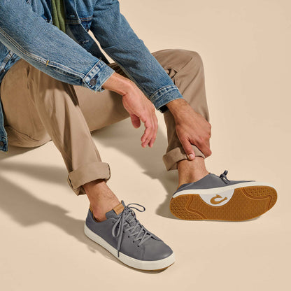 OluKai Special Offer | Lae‘ahi Lī ‘Ili Men's Leather Sneakers - Stone