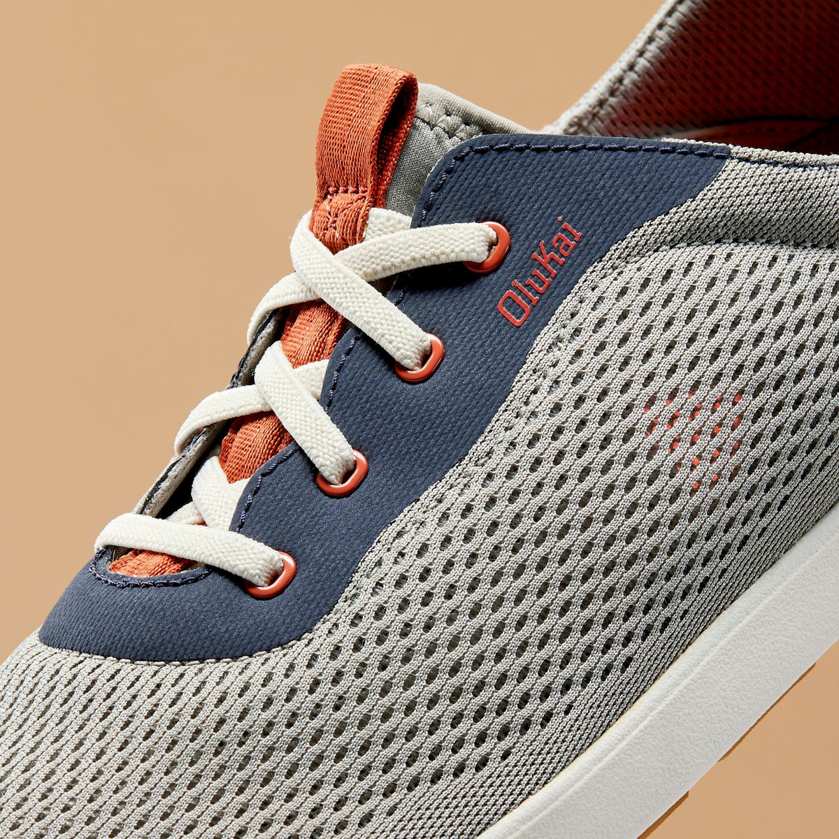 OluKai Premium | Moku Pae Men's Boat Shoes - Ash / Trench Blue