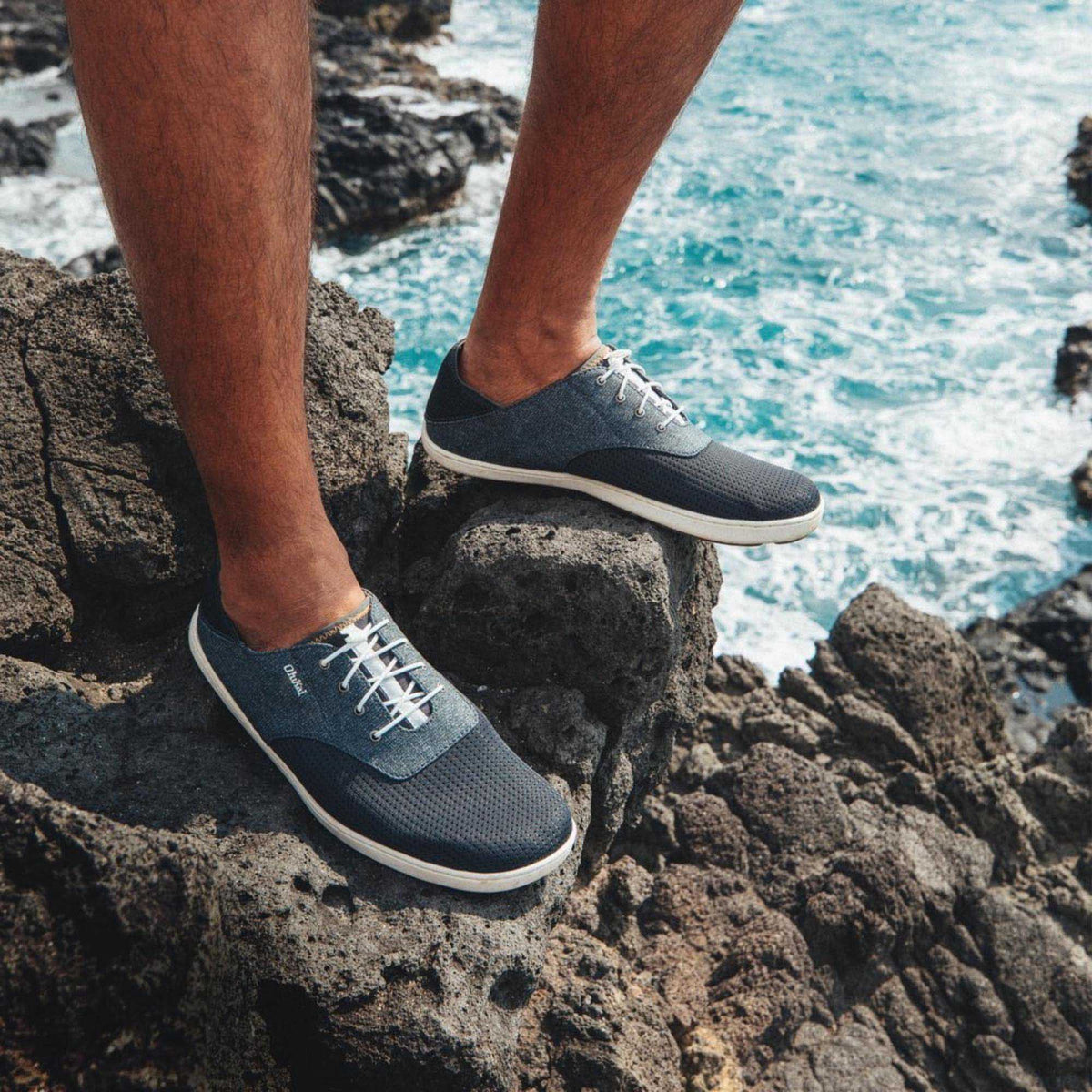 OluKai Best Seller | Nohea Moku Men's Boat Shoes - Dark Shadow