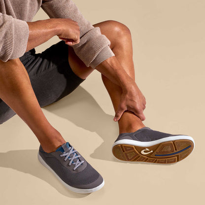 OluKai Great Value | Moku Pae Men's Boat Shoes - Pavement / Vintage Blue