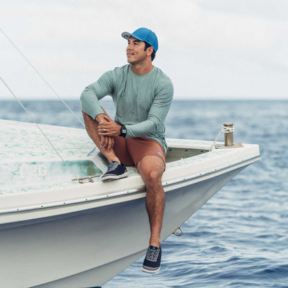 OluKai Great Value | Moku Pae Men's Boat Shoes - Pavement / Vintage Blue