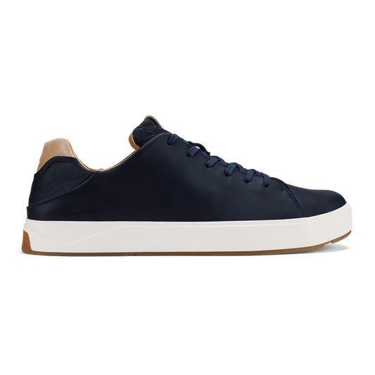 OluKai New | Lae‘ahi Lī ‘Ili Men's Leather Sneakers - Trench Blue