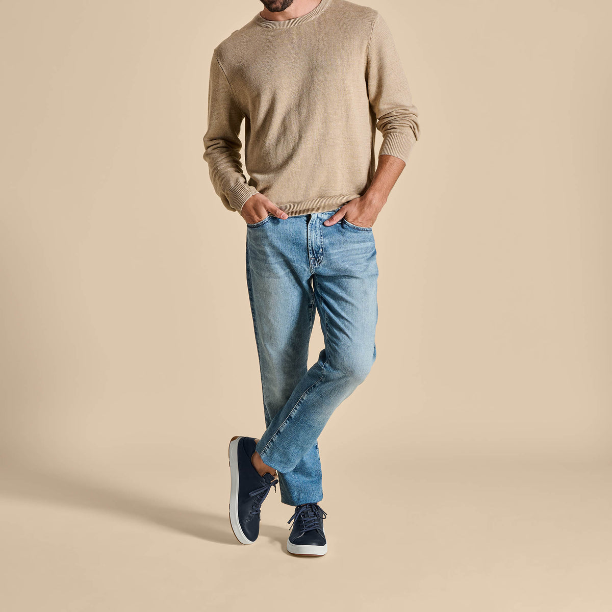 OluKai New | Lae‘ahi Lī ‘Ili Men's Leather Sneakers - Trench Blue