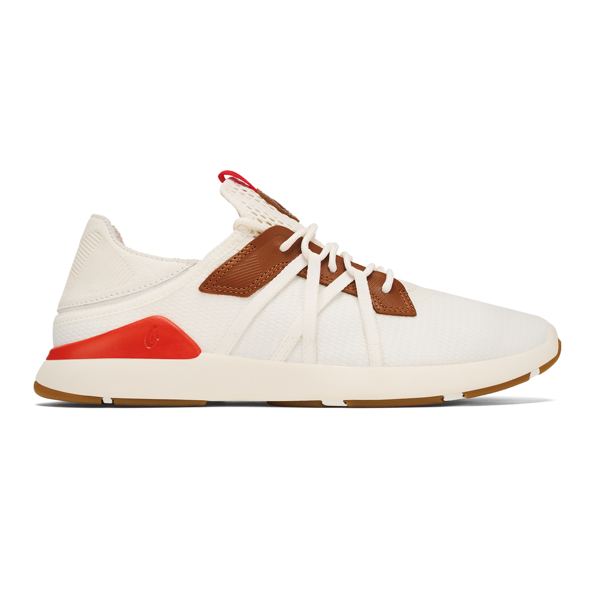 OluKai Recommended | Mio Lī Men's Athletic Shoes - Bright White / Red Lava