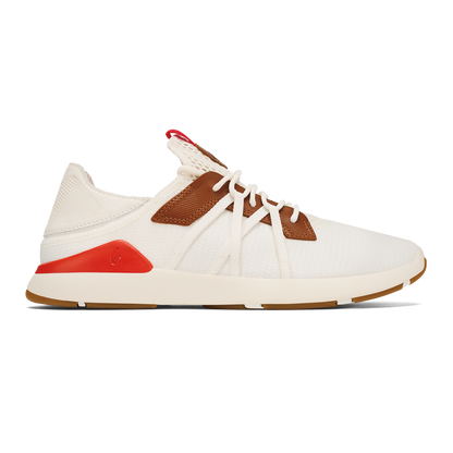 OluKai Recommended | Mio Lī Men's Athletic Shoes - Bright White / Red Lava