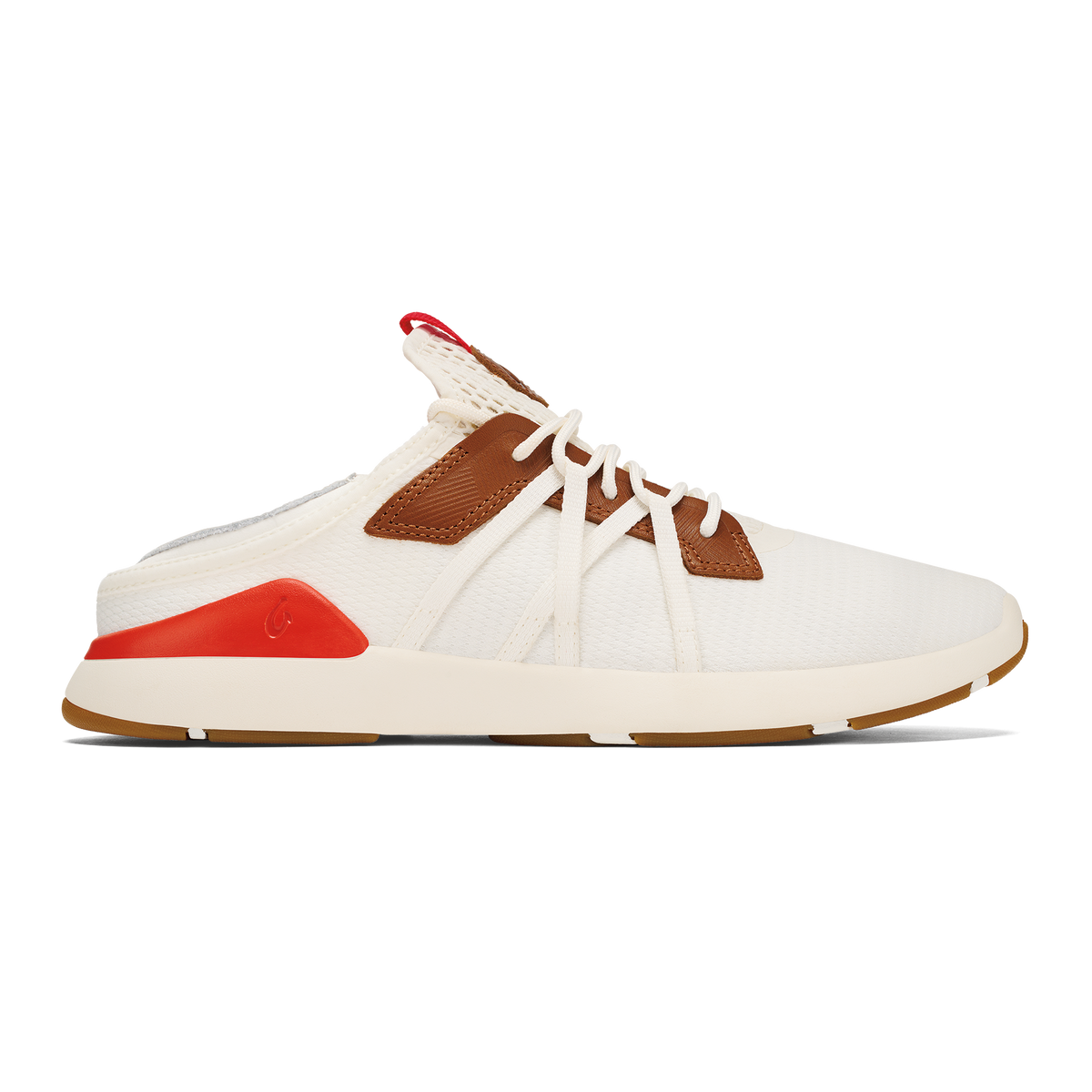 OluKai Recommended | Mio Lī Men's Athletic Shoes - Bright White / Red Lava