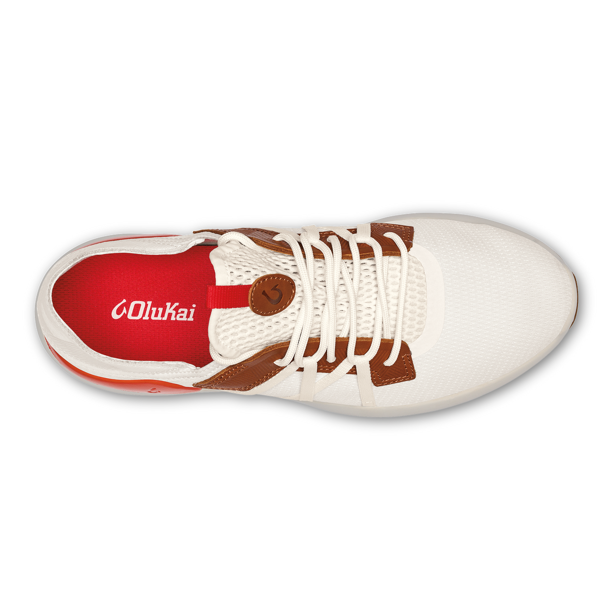 OluKai Recommended | Mio Lī Men's Athletic Shoes - Bright White / Red Lava