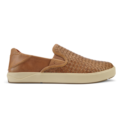 OluKai Best Price | Lae‘ahi Lauhala Men's Leather Slip-On Sneakers - Fox