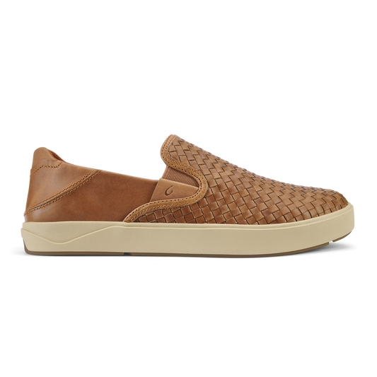OluKai Best Price | Lae‘ahi Lauhala Men's Leather Slip-On Sneakers - Fox