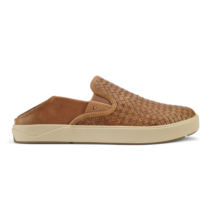 OluKai Best Price | Lae‘ahi Lauhala Men's Leather Slip-On Sneakers - Fox