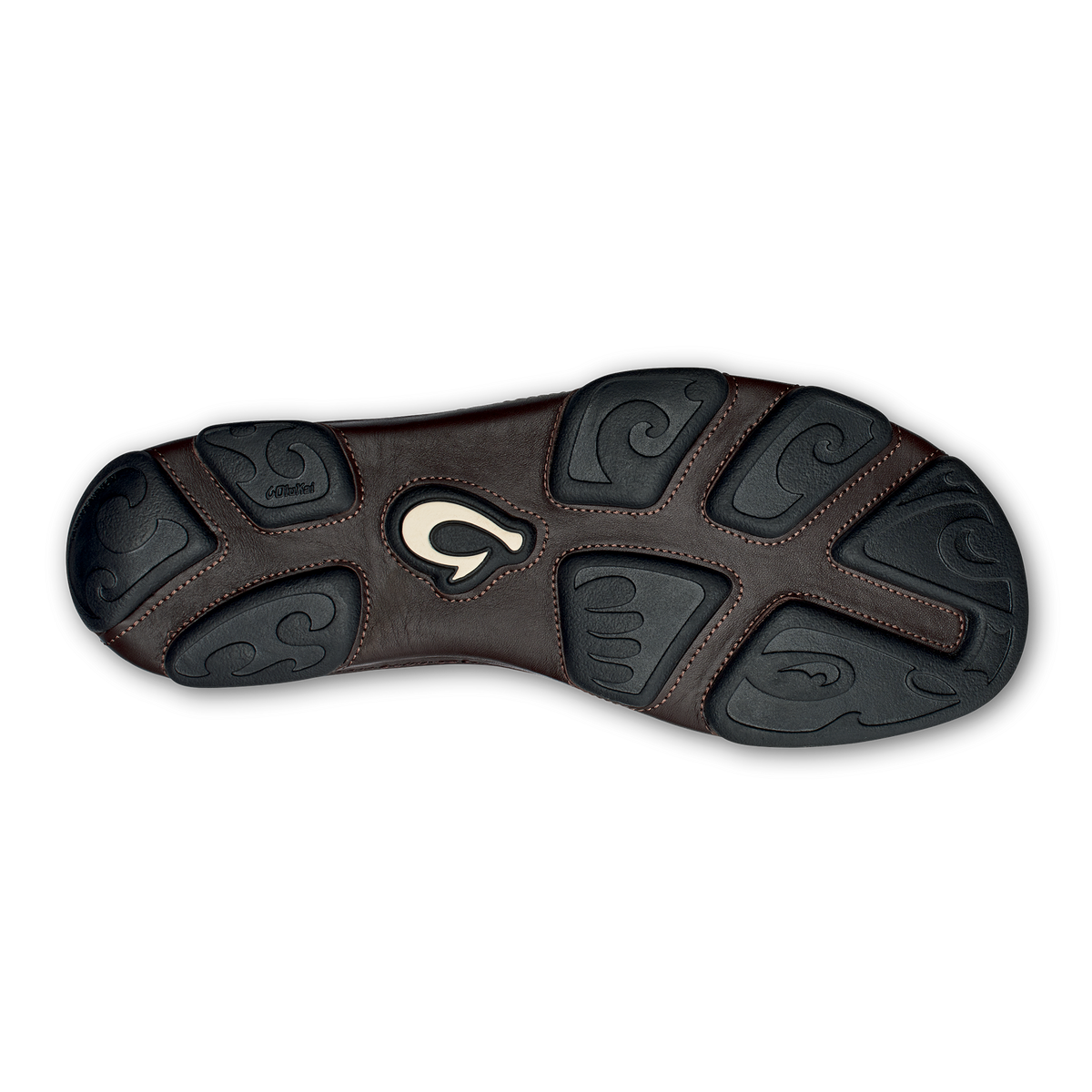 OluKai Everyday | Moloā Men's Leather Slip On Shoes - Dark Wood / Dark Java