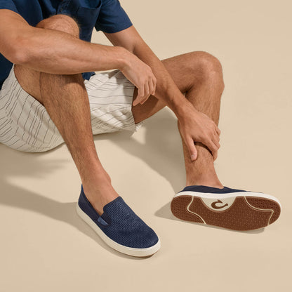 OluKai Latest | Lae‘ahi Men's Slip-On Sneakers - Blue Depth