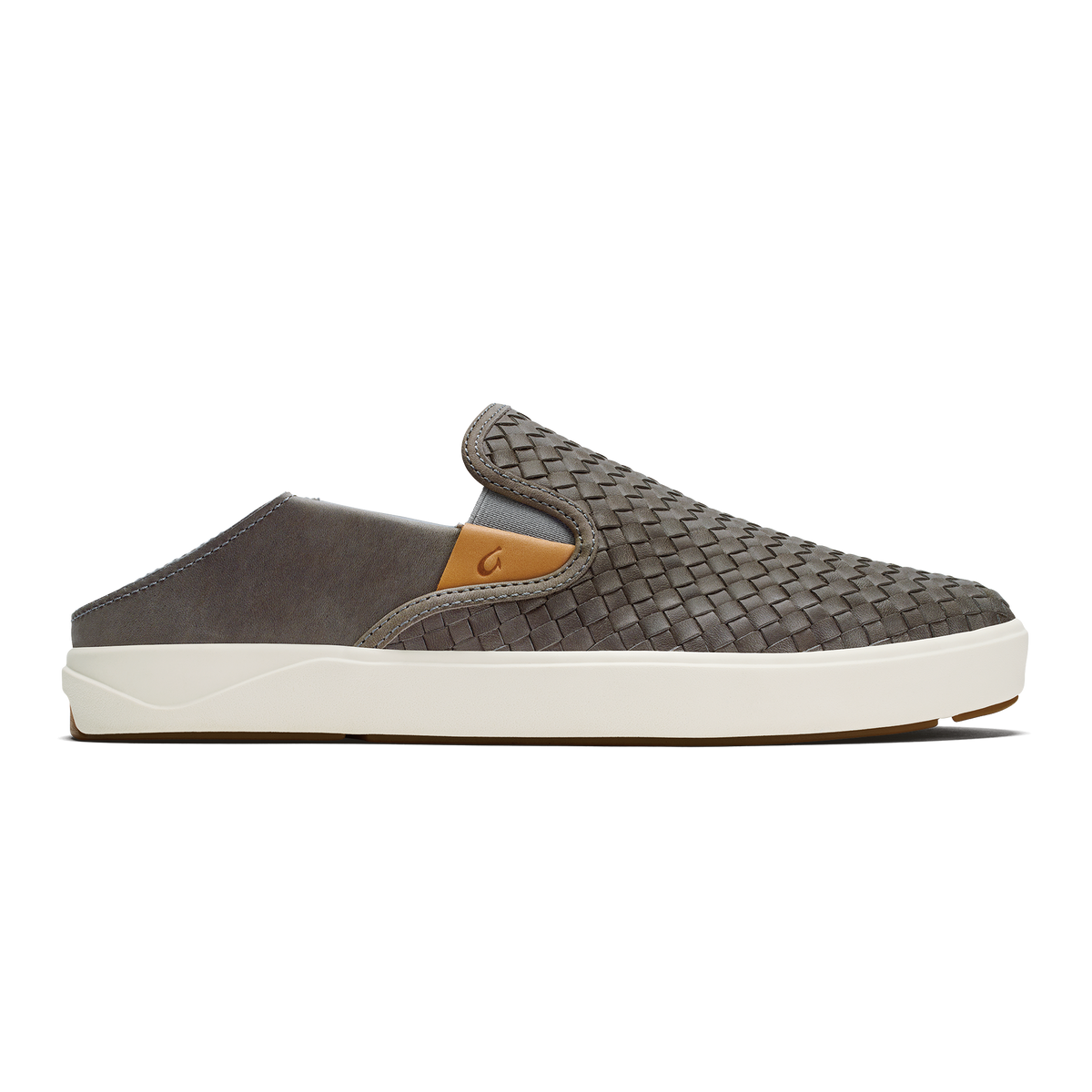 OluKai Signature | Lae‘ahi Lauhala Men's Leather Slip-On Sneakers - Ash