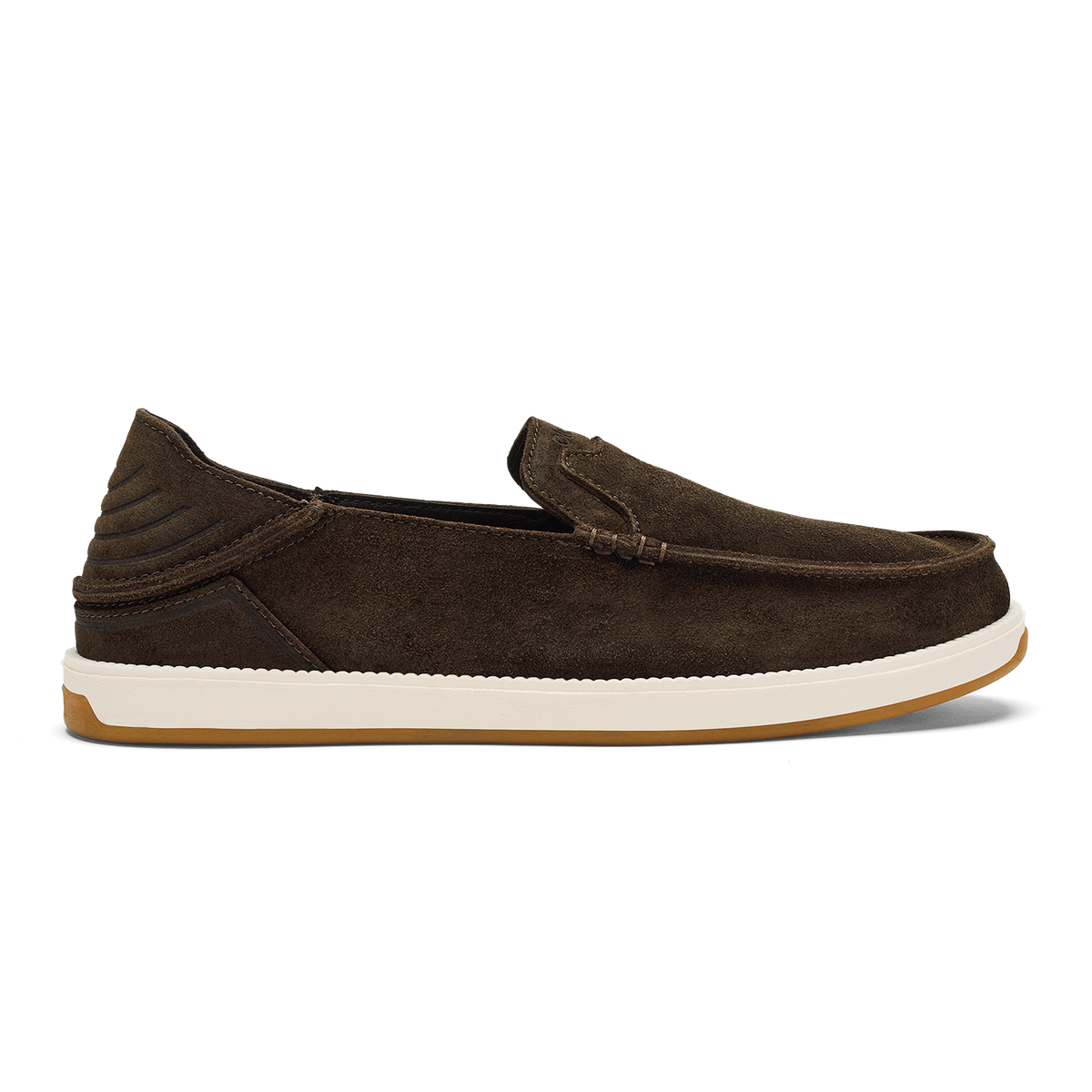 OluKai Popular | Kākaha Nia Men‘s Suede Slip-On Shoes - Dark Wood