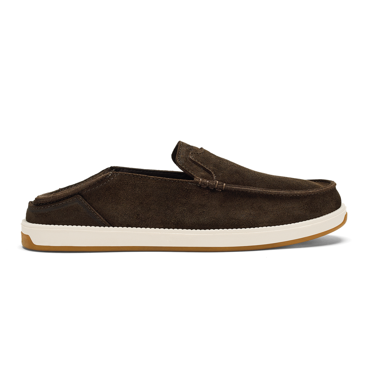 OluKai Popular | Kākaha Nia Men‘s Suede Slip-On Shoes - Dark Wood