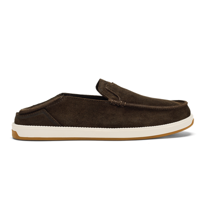OluKai Popular | Kākaha Nia Men‘s Suede Slip-On Shoes - Dark Wood