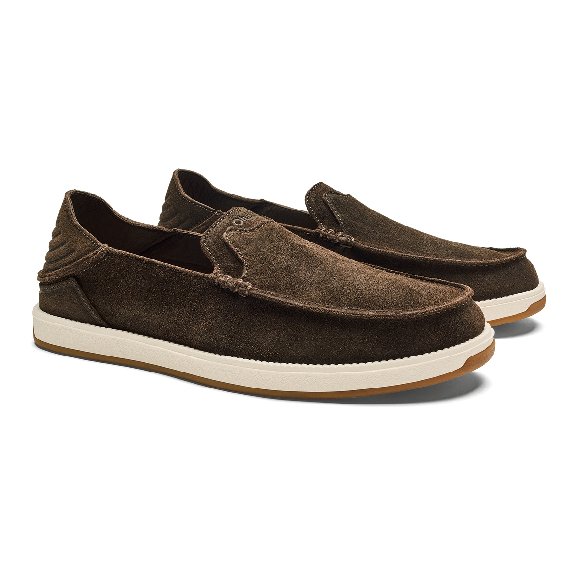 OluKai Popular | Kākaha Nia Men‘s Suede Slip-On Shoes - Dark Wood