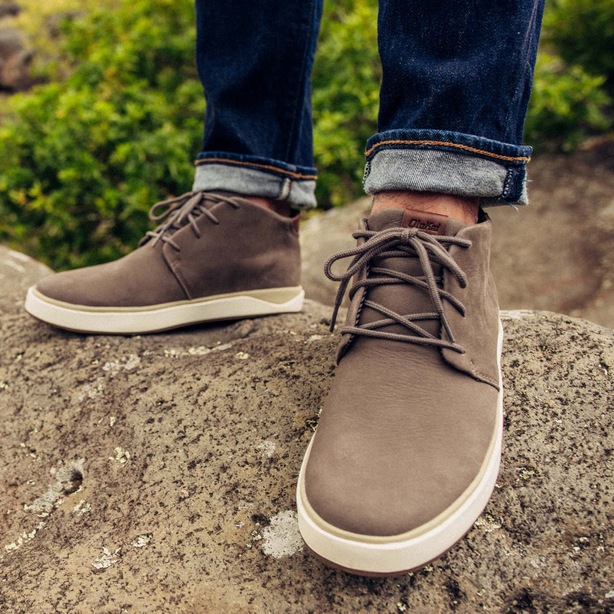 OluKai Trending | Papakū 'Ili Men’s Waterproof Leather Boots- Mustang