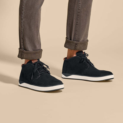 OluKai Customer Favorite | Papakū 'Ili Men’s Waterproof Leather Boots- Black