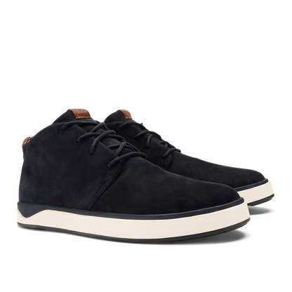 OluKai Customer Favorite | Papakū 'Ili Men’s Waterproof Leather Boots- Black