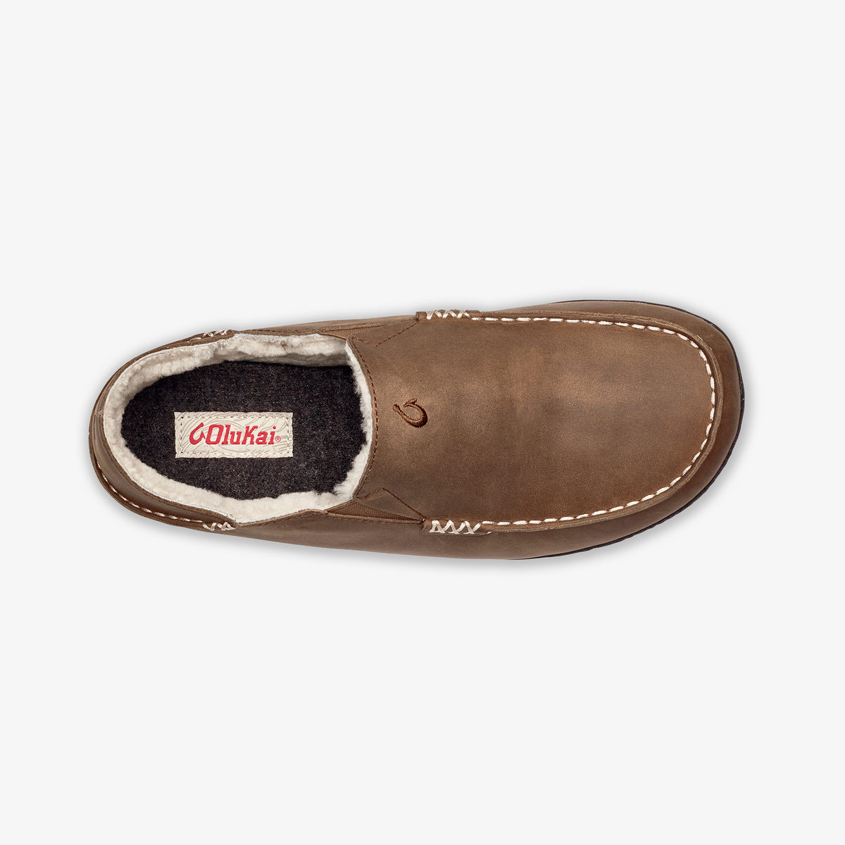 OluKai Featured | Moloā Men's Leather Slippers - Toffee / Dark Wood