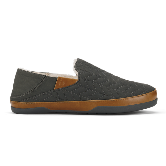 OluKai Customer Favorite | Hanohano Men’s Waxed Canvas Slippers - Dark Shadow