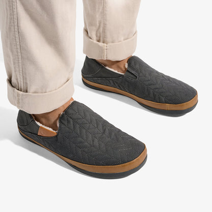 OluKai Customer Favorite | Hanohano Men’s Waxed Canvas Slippers - Dark Shadow
