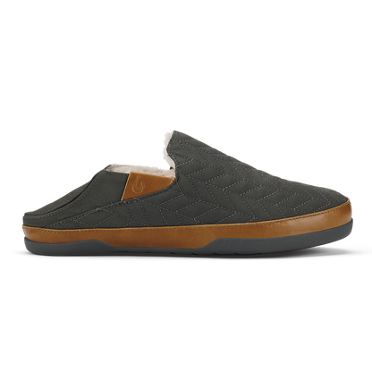 OluKai Customer Favorite | Hanohano Men’s Waxed Canvas Slippers - Dark Shadow