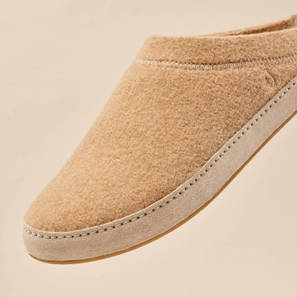 OluKai Everyday | Hāmani Hulu Men’s Wool Mule Slippers - Oatmeal