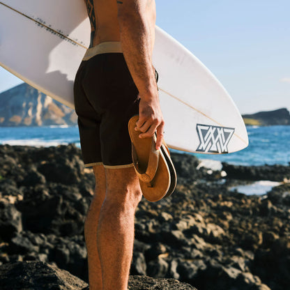 OluKai Recommended | Tuahine Men's Waterproof Leather Beach Sandals - Toffee