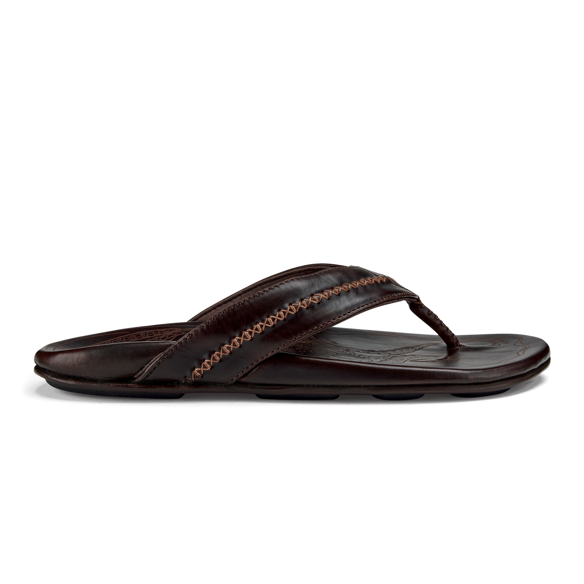 OluKai Customer Favorite | Mea Ola Men's Leather Beach Sandals - Dark Java