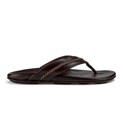OluKai Customer Favorite | Mea Ola Men's Leather Beach Sandals - Dark Java