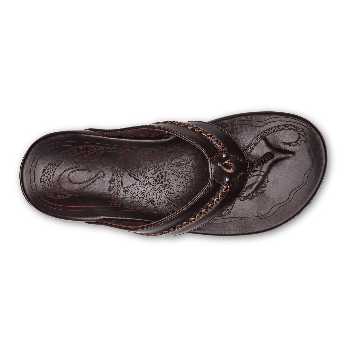 OluKai Customer Favorite | Mea Ola Men's Leather Beach Sandals - Dark Java