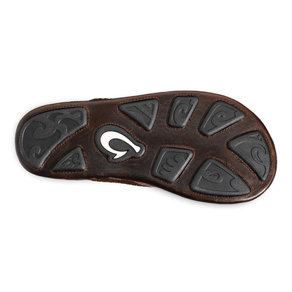 OluKai Customer Favorite | Mea Ola Men's Leather Beach Sandals - Dark Java