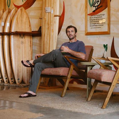 OluKai Customer Favorite | Mea Ola Men's Leather Beach Sandals - Dark Java