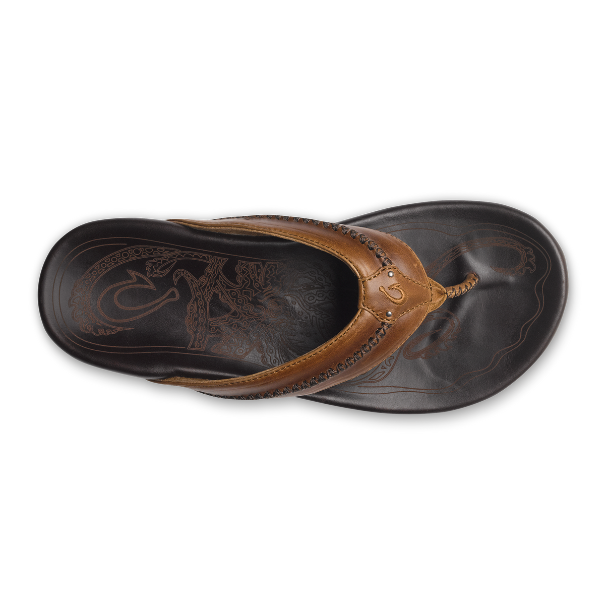 OluKai Discount | Mea Ola Men's Leather Sandals - Tan / Dark Java