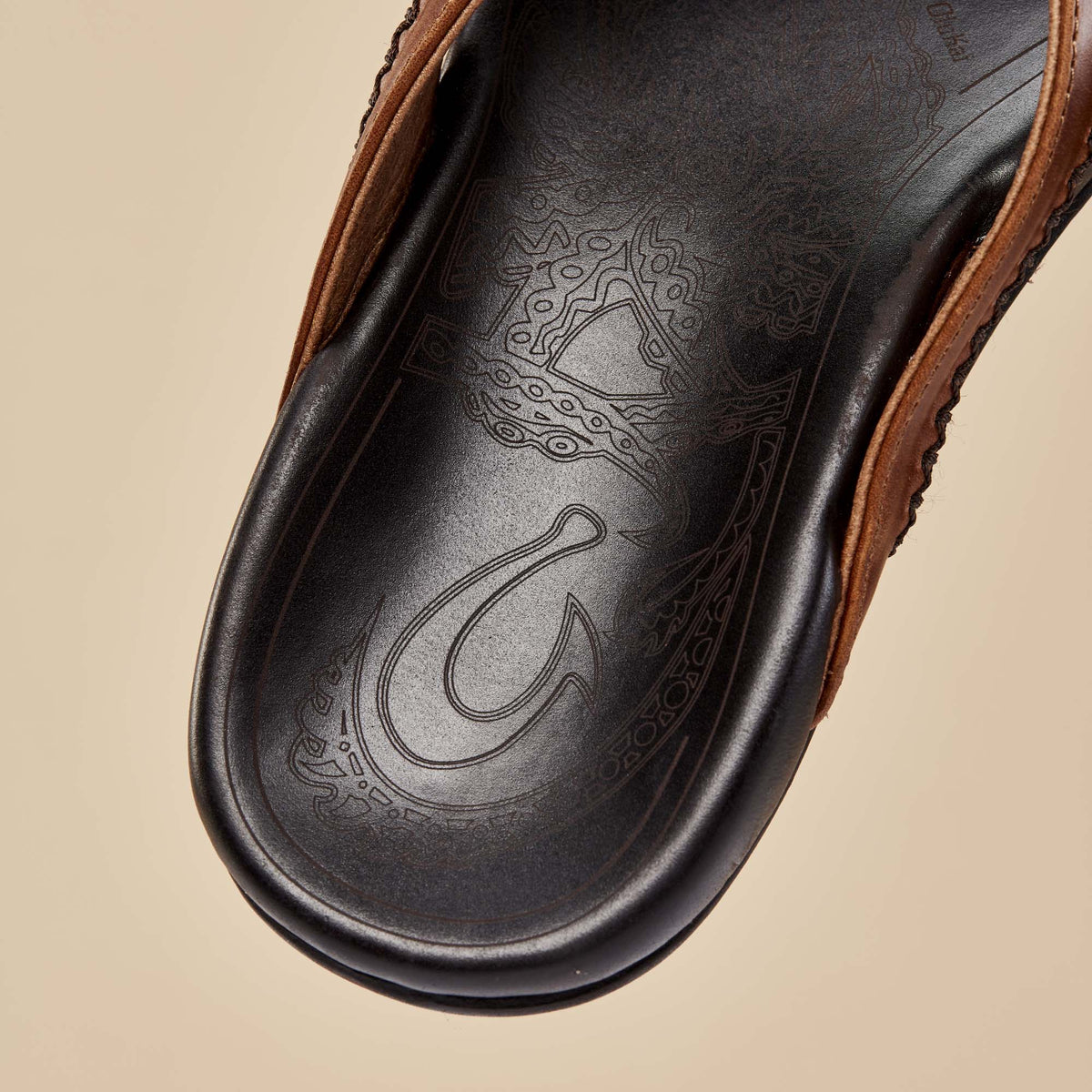 OluKai Discount | Mea Ola Men's Leather Sandals - Tan / Dark Java