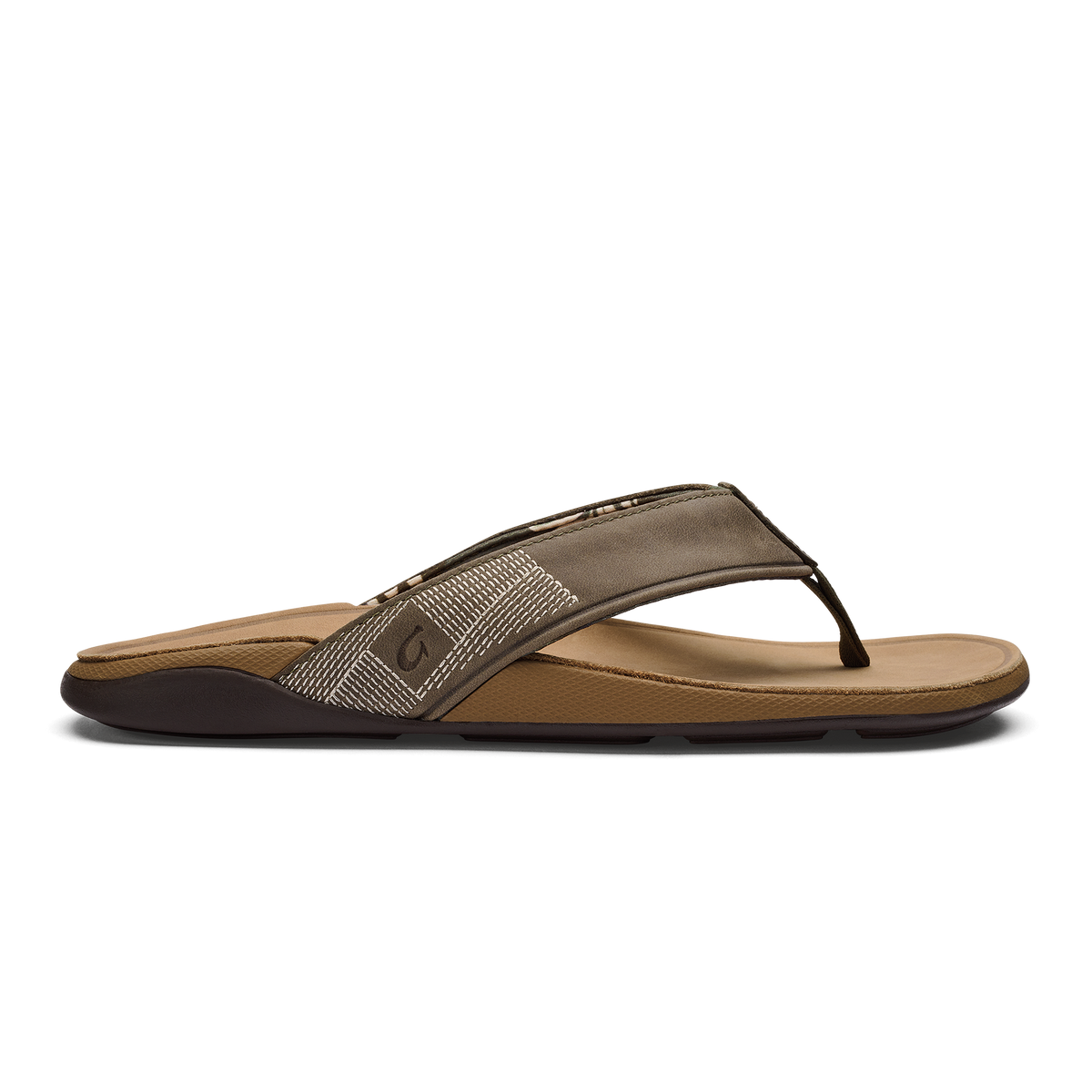 OluKai Quality | Tuahine Men's Waterproof Leather Beach Sandals - Hunter